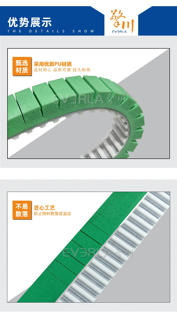 PU同步帶加綠色發(fā)泡PU
