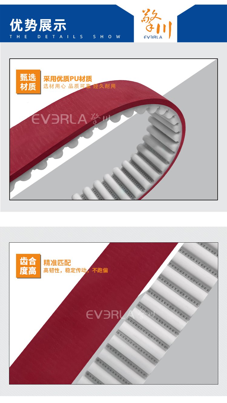 PU同步帶加紅膠
